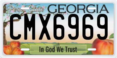 GA license plate CMX6969