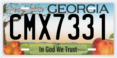 GA license plate CMX7331