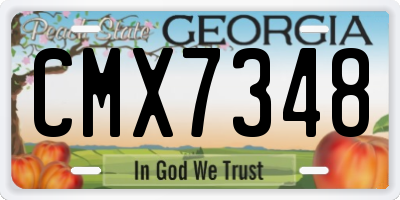 GA license plate CMX7348