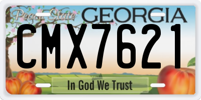 GA license plate CMX7621