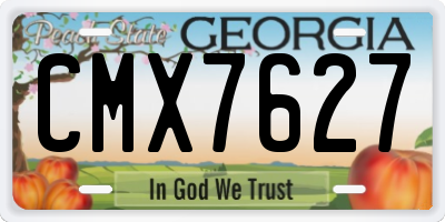 GA license plate CMX7627