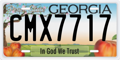 GA license plate CMX7717