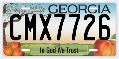 GA license plate CMX7726