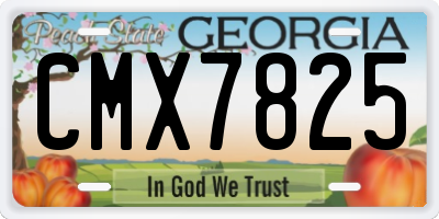 GA license plate CMX7825