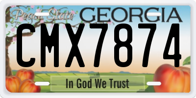 GA license plate CMX7874
