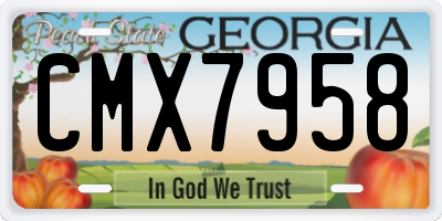 GA license plate CMX7958