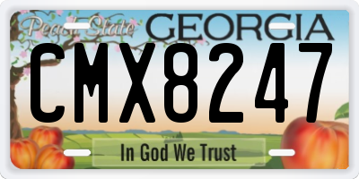 GA license plate CMX8247