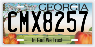 GA license plate CMX8257