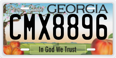 GA license plate CMX8896