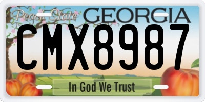 GA license plate CMX8987