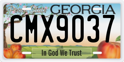 GA license plate CMX9037