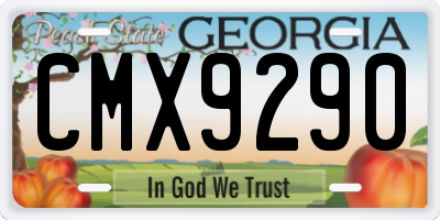 GA license plate CMX9290