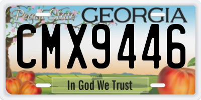 GA license plate CMX9446