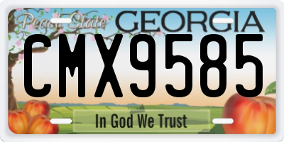 GA license plate CMX9585