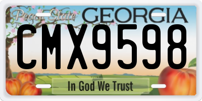 GA license plate CMX9598
