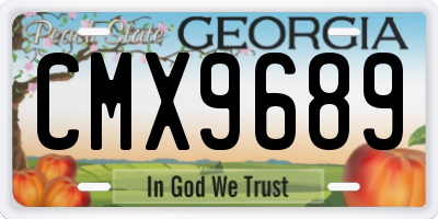 GA license plate CMX9689