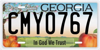 GA license plate CMY0767