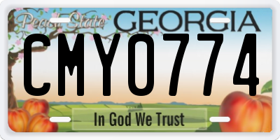 GA license plate CMY0774