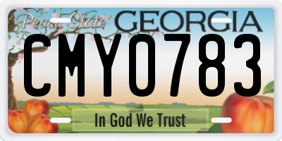 GA license plate CMY0783