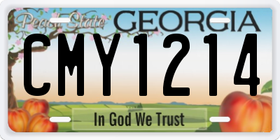 GA license plate CMY1214