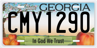 GA license plate CMY1290