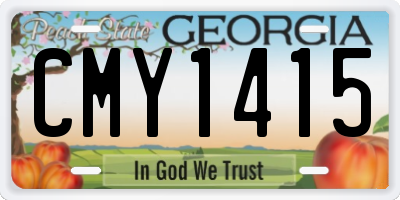 GA license plate CMY1415