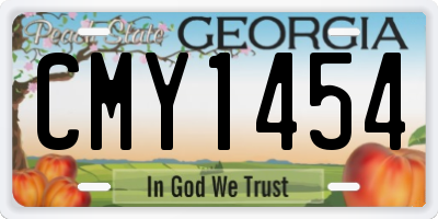 GA license plate CMY1454