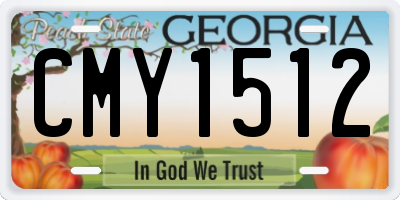 GA license plate CMY1512