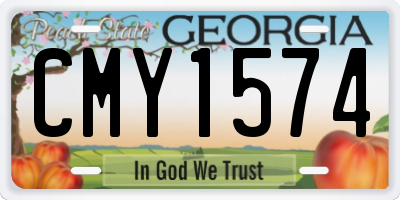 GA license plate CMY1574