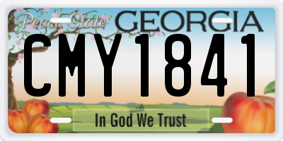 GA license plate CMY1841