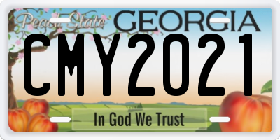 GA license plate CMY2021