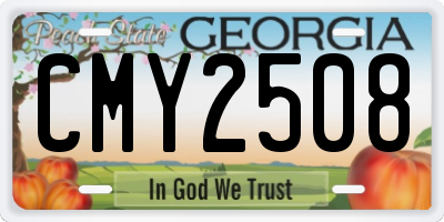 GA license plate CMY2508