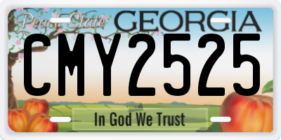 GA license plate CMY2525