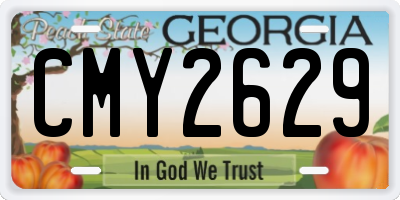 GA license plate CMY2629