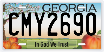 GA license plate CMY2690