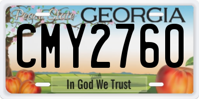 GA license plate CMY2760