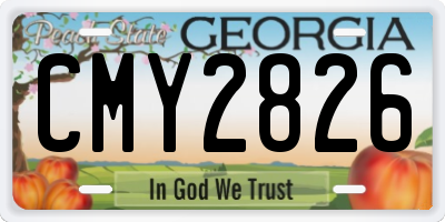 GA license plate CMY2826