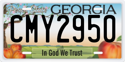 GA license plate CMY2950