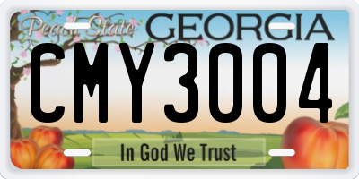 GA license plate CMY3004