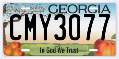 GA license plate CMY3077