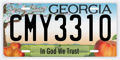 GA license plate CMY3310