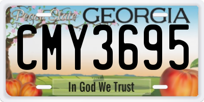 GA license plate CMY3695
