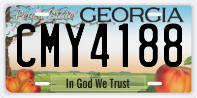 GA license plate CMY4188