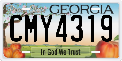 GA license plate CMY4319