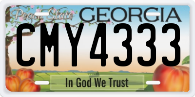 GA license plate CMY4333
