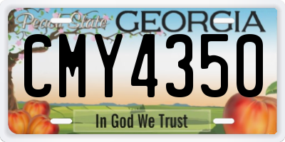 GA license plate CMY4350