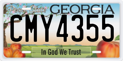 GA license plate CMY4355