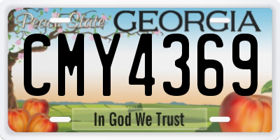 GA license plate CMY4369