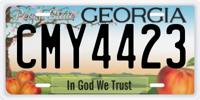 GA license plate CMY4423