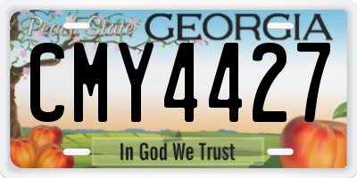 GA license plate CMY4427